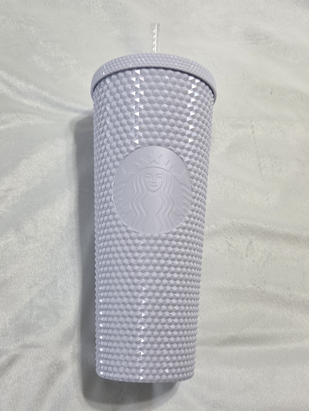 New 24oz Starbucks Studded Tumbler with Straw - White